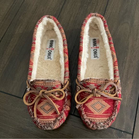 Minnetonka Shoes - Minnetonka Red Baja Cally Moccasins Size 8